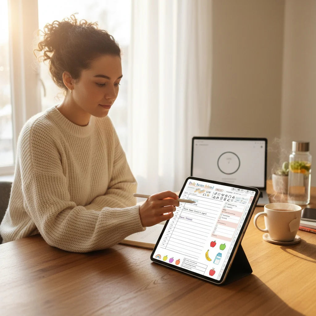 ADHD Digital Planner (Rainbow): Self-Care & Habit Tracker