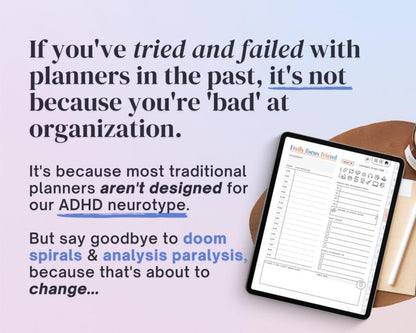 ADHD Digital Planner (Rainbow): Self-Care & Habit Tracker