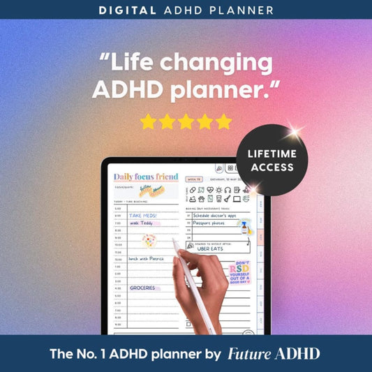 ADHD Digital Planner (Rainbow): Self-Care & Habit Tracker